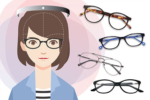 Illustration of a woman trying various Specsmakers eyewear virtually using 3D Try on Technology