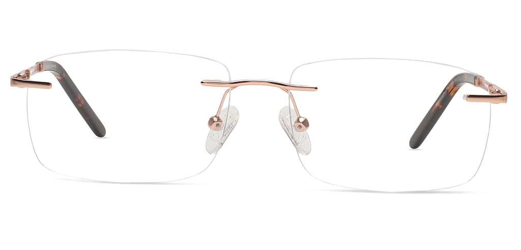 Happster Blue Zero Unisex Computer Glasses Rimless Rectangle Small Met ...