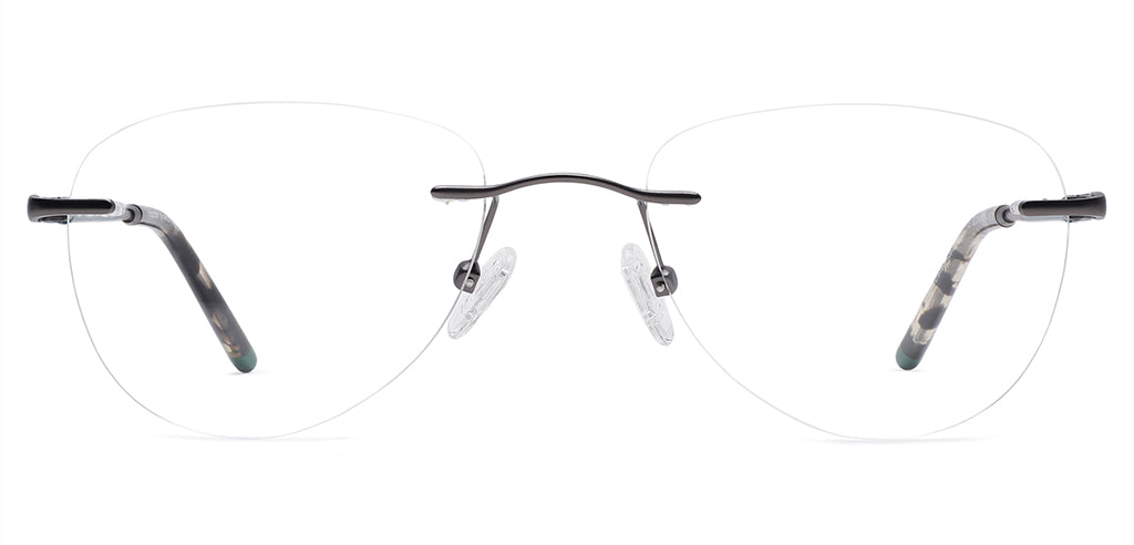 Happster Lightanium Unisex Eyeglasses Rimless Geometric Large 52 Metal ...