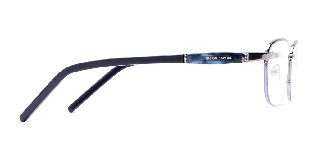 Half Frame Oval Metal Eyeglasses