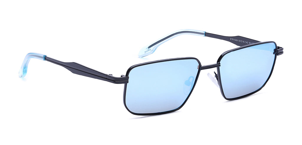 Streak Retro Polarized Unisex Sunglasses Full Frame Rectangle Medium 54  Metal SM STR1049