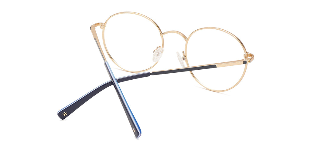 ※ happysmile Happster Unisex Eyeglasses Full Frame Round Medium 49 Metal