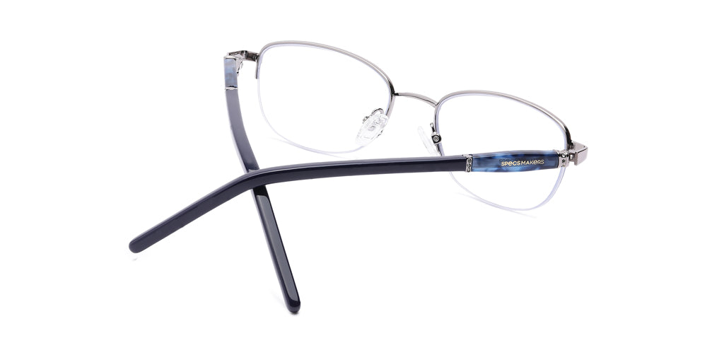 Half Frame Oval Metal Computer Glasses