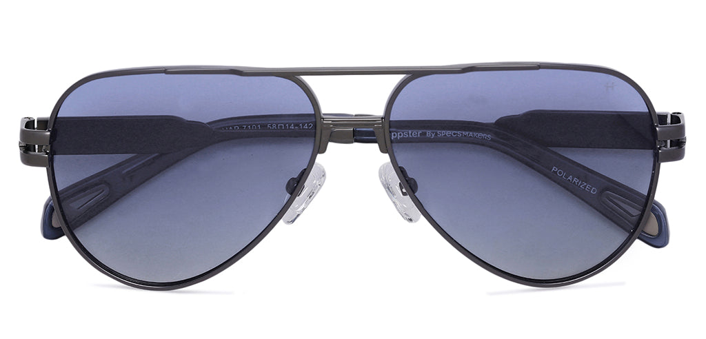 Happster Unisex Power Sunglasses Full Frame Geometric Medium Metal