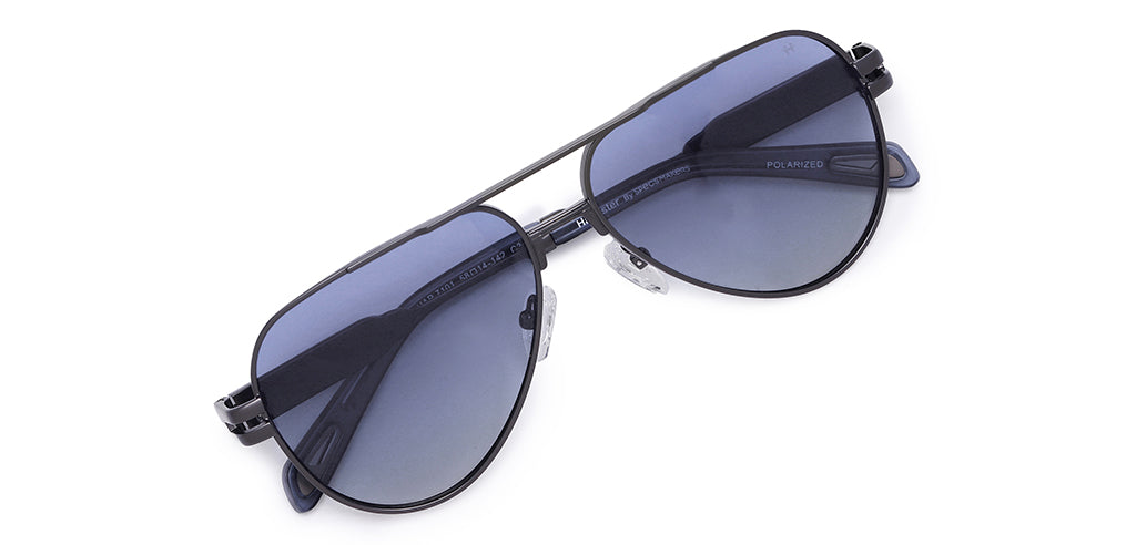 Happster Unisex Power Sunglasses Full Frame Geometric Medium Metal