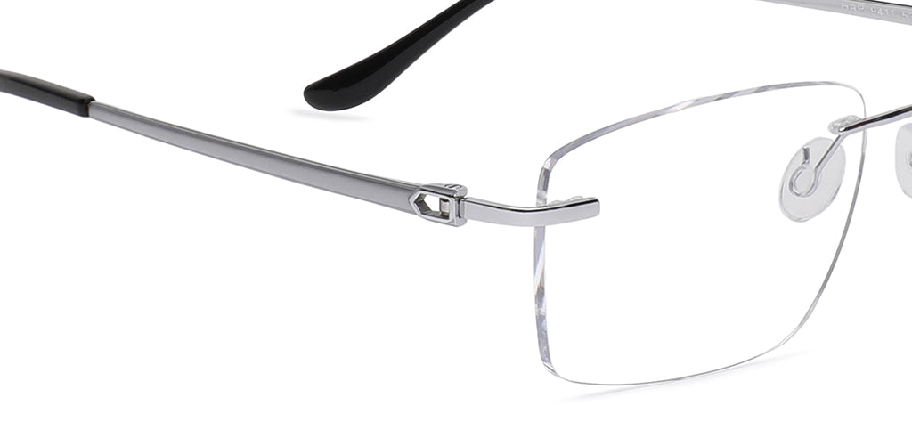 M♡ Happster Titanium Unisex Eyeglasses Rimless Rectangle Large 53