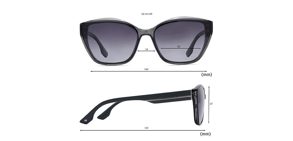 chappy0306 Happster Polarized Women Sunglasses Full Frame Cateye Large