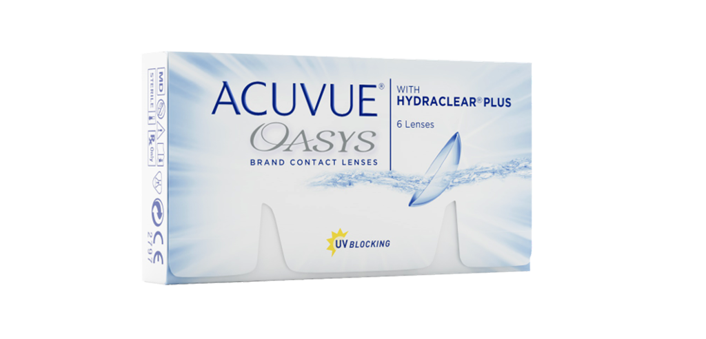 Johnson & Johnson Acuvue® Oasys Bi-weekly Spherical Clear Base Curve 8.80 with Hydraclear® Plus Contact Lenses - 6 Lenses/Pack
