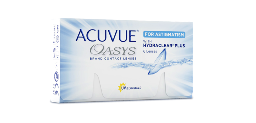 Johnson & Johnson Acuvue® Oasys Bi-weekly Toric Clear Contact Lenses - 6 Lenses/Pack