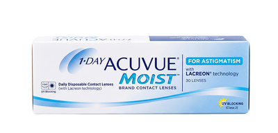 Johnson & Johnson Acuvue® Moist Daily Toric Clear Contact Lenses - 30 Lenses/Pack