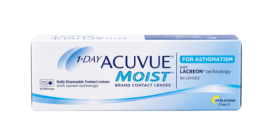 Johnson & Johnson Acuvue® Moist Daily Toric Clear Contact Lenses - 30 Lenses/Pack
