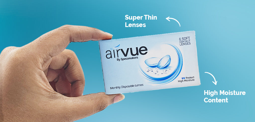 Airvue Monthly Disposable Contact Lenses. SPH Powers Only - 6 Lenses/box