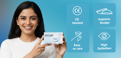 Airvue Monthly Disposable Contact Lenses. SPH Powers Only - 6 Lenses/box