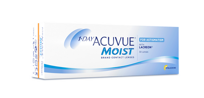 Johnson & Johnson Acuvue® Moist Daily Toric Clear Contact Lenses - 30 Lenses/Pack