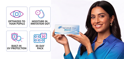 Johnson & Johnson Acuvue® Moist Daily Spherical Clear Base Curve 9.00 Contact Lenses - 30 Lenses/Pack