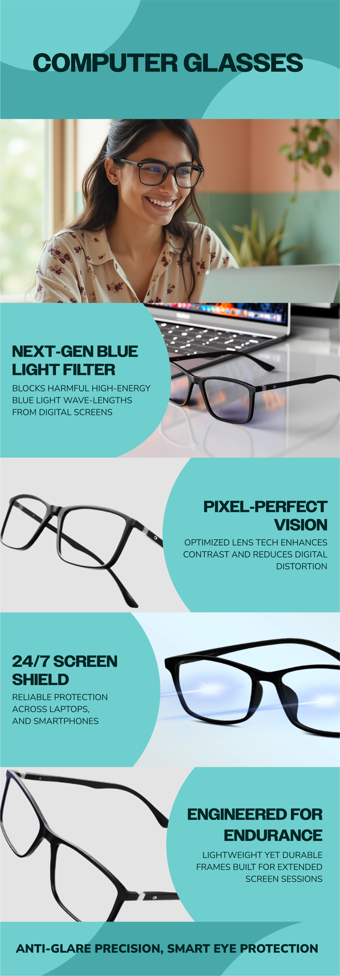 Computer Frame Spectacles Specsmakers Flex Women Computer Glasses Full Frame Cateye Medium 52 ...