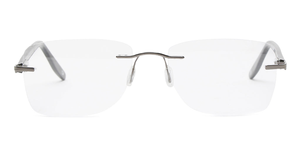 Specsmakers Lightanium Unisex Eyeglasses Rimless Square Large 53 Metal ...