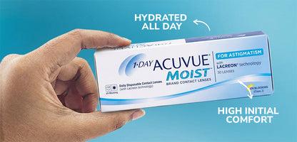 Johnson & Johnson Acuvue® Moist Daily Toric Clear Contact Lenses - 30 Lenses/Pack