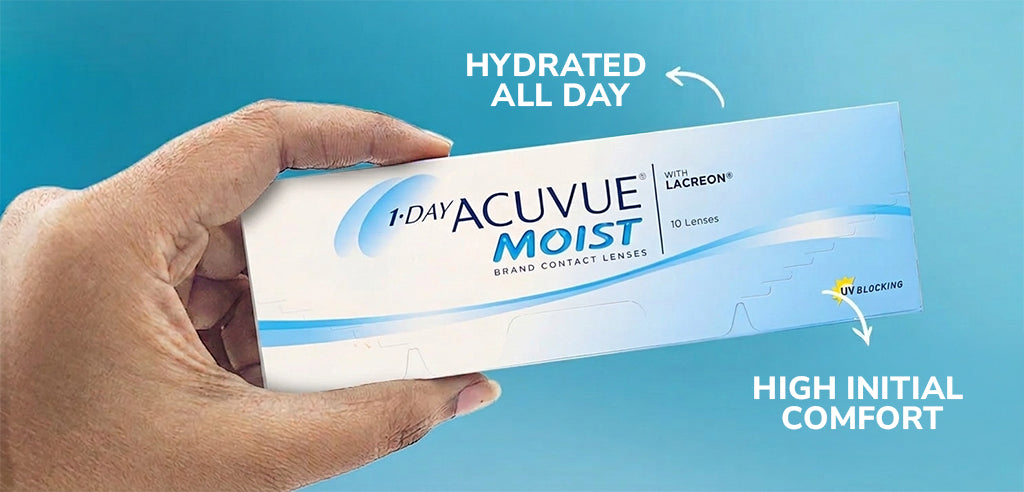 Johnson & Johnson Acuvue® Moist Daily Spherical Clear Contact Lenses - 10 Lenses/Pack