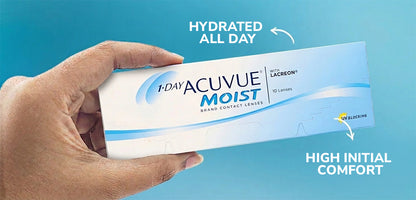Johnson & Johnson Acuvue® Moist Daily Spherical Clear Contact Lenses - 10 Lenses/Pack