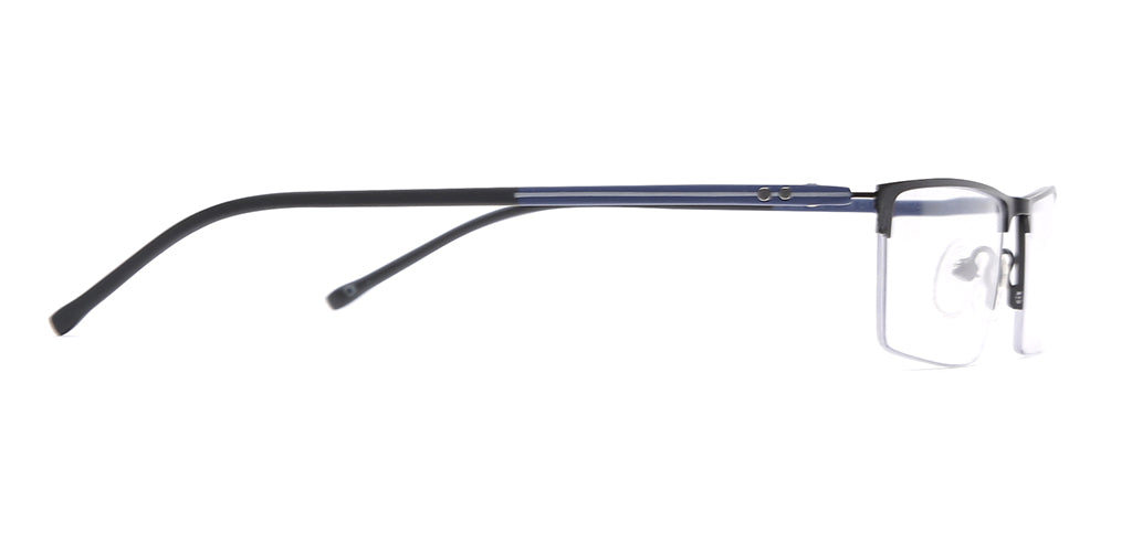 Half Frame Rectangle Metal Eyeglasses