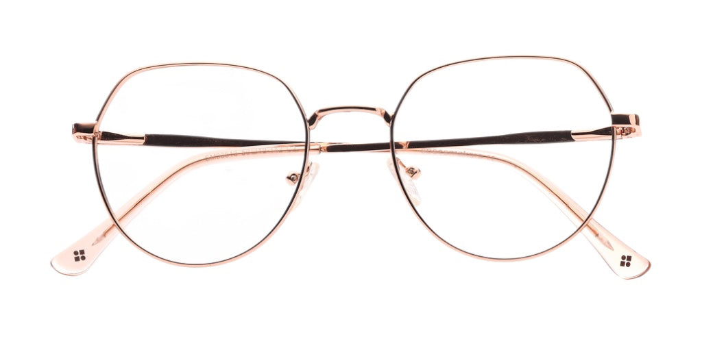 Full Frame Geometric Metal Eyeglasses