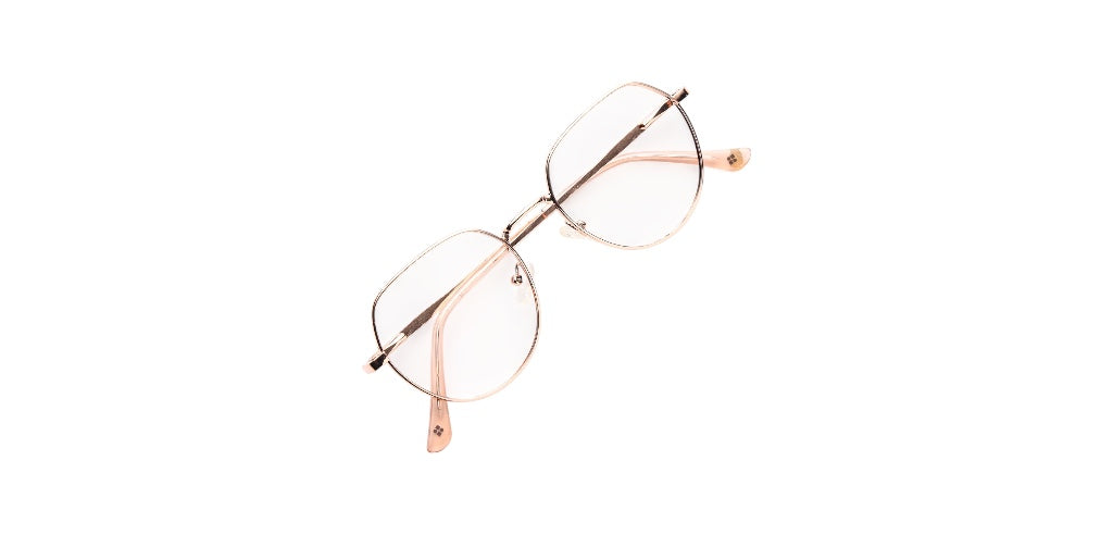 Full Frame Geometric Metal Eyeglasses