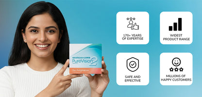 Purevision Montly Toric Power Contact Lenses - 6 Lens Pack