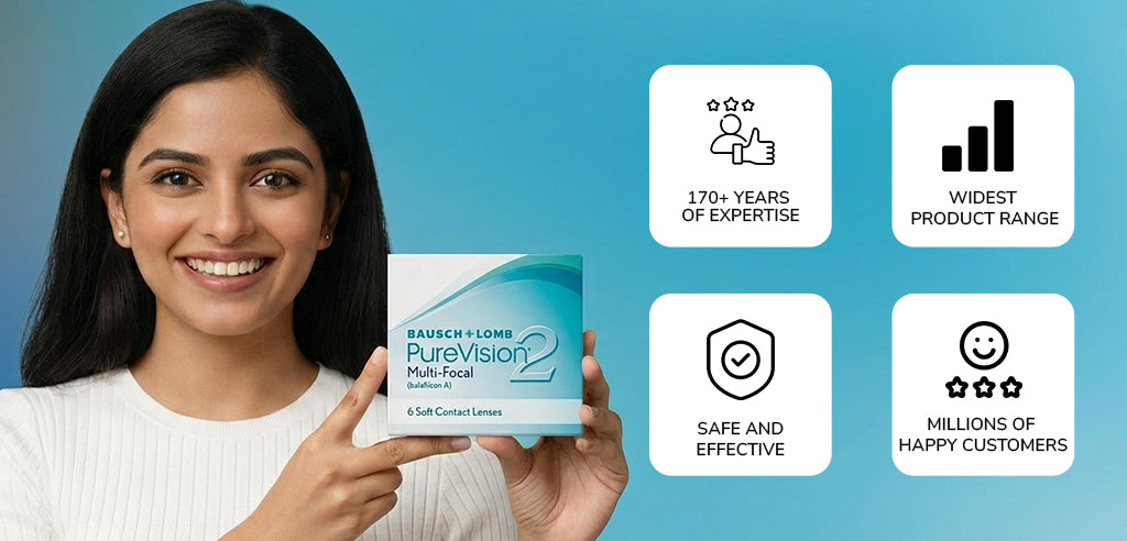 Purevision Monthly Spherical Power Contact Lenses - 6 Lens Pack