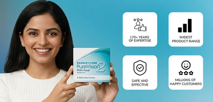 Purevision Monthly Spherical Power Contact Lenses - 6 Lens Pack