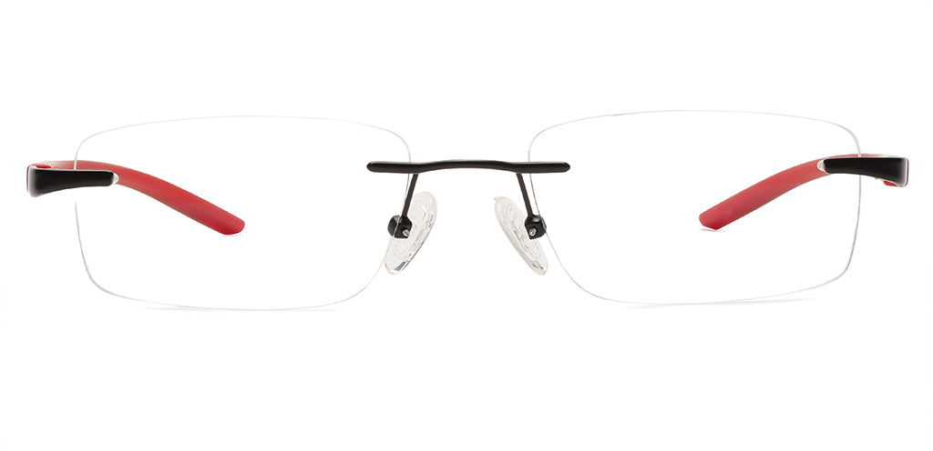 Specsmakers Aero Unisex Eyeglasses Rimless Rectangle Extra Small Metal ...