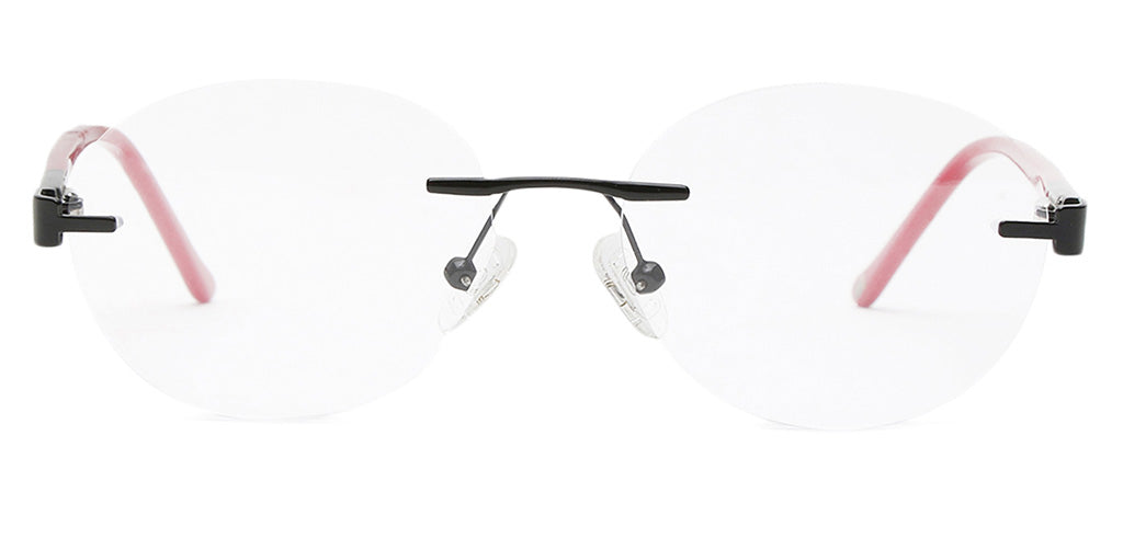 Buy Lightanium Unisex Rimless Round Eyeglasses – Medium Fit ...